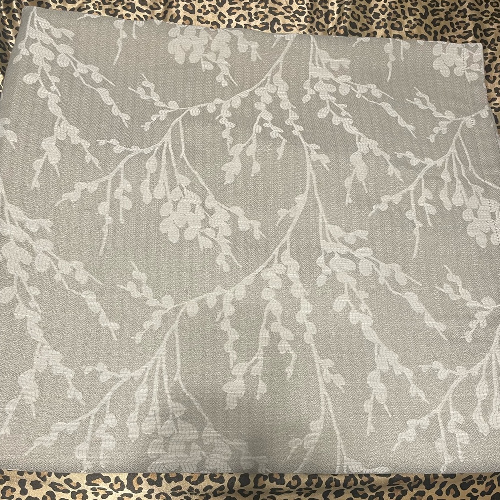 Gray and white curtains